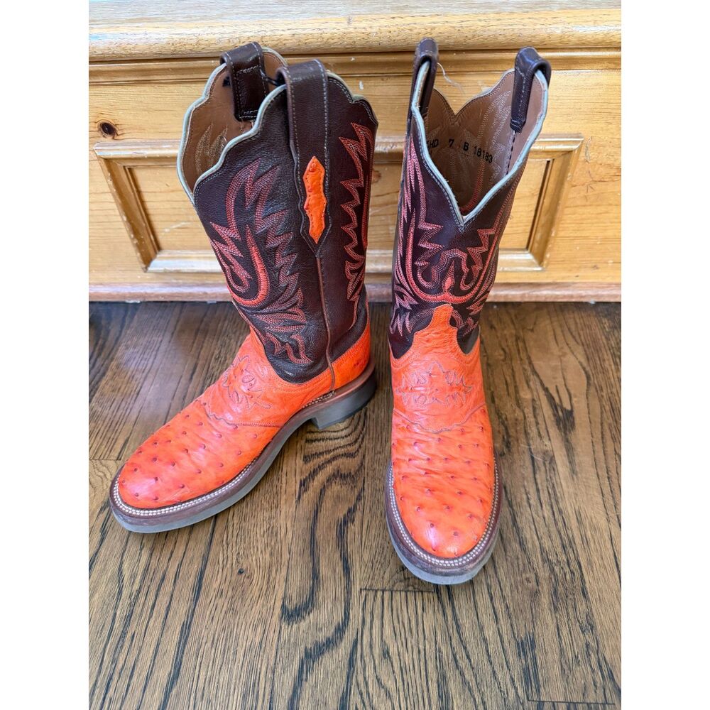 Lucchese Women's Ostrich Western Cowboy Boots – Size 7